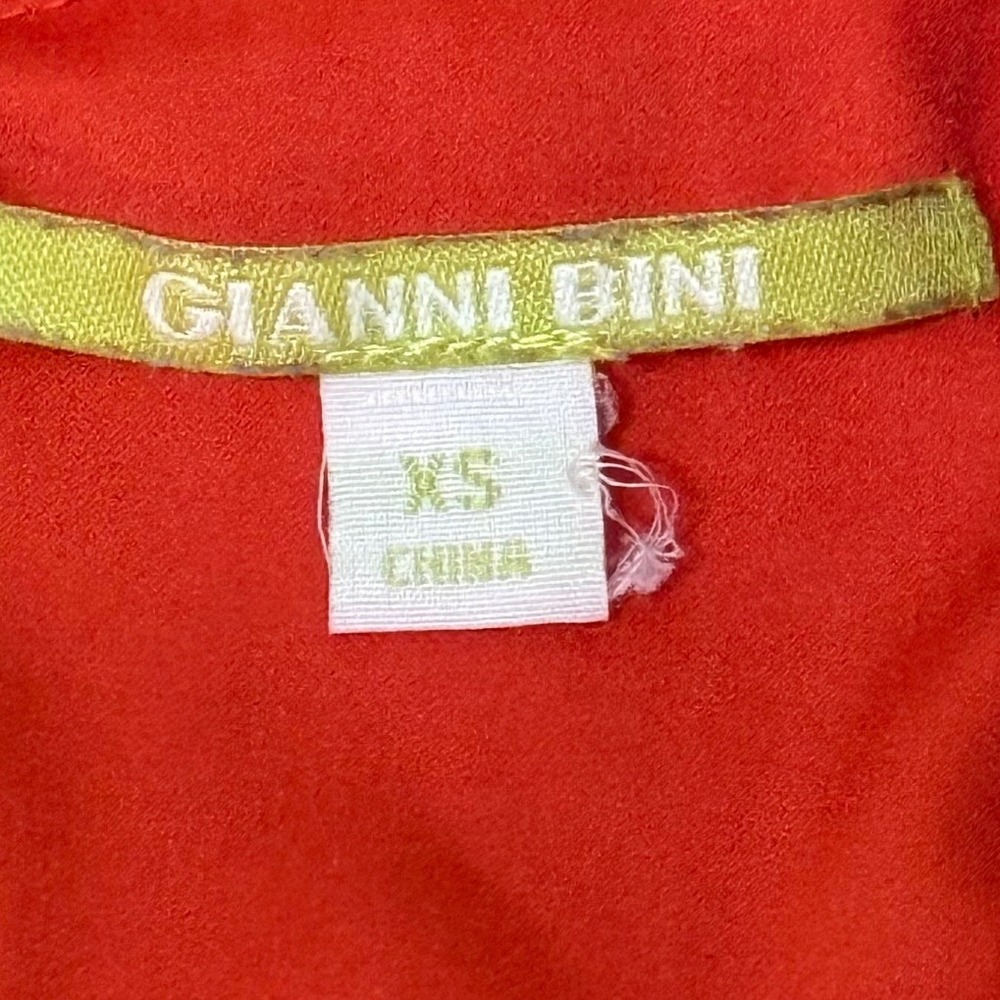 Gianni Bini Women Fit and Flare Dress XS Orange V-Neck‎ Cap Sleeve Classic - Picture 5 of 9